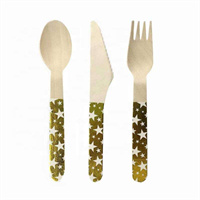 Wooden cutlery  with printing 