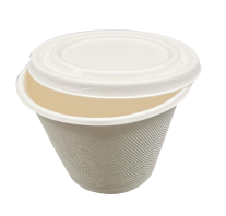 biodegradable / Sugarcane Soup cup with lid from  disposablesInc.com. The best import service in China. Import your disposable items and products from us.