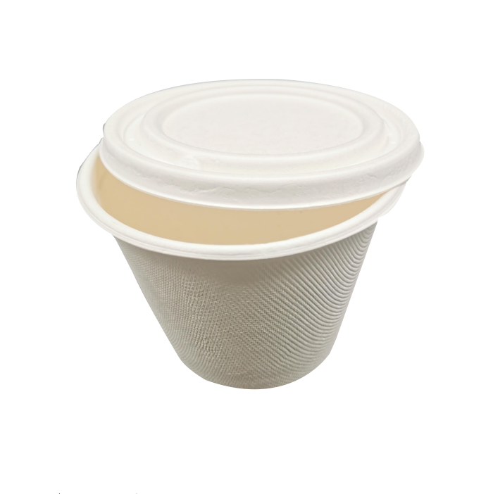 biodegradable / Sugarcane Soup cup with lid from  disposablesInc.com. The best import service in China. Import your disposable items and products from us.