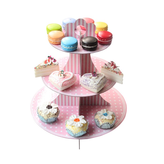 Pink dot cake stand from DisposablesInc.com. The best import service in China. Import your disposable items and products from us.
