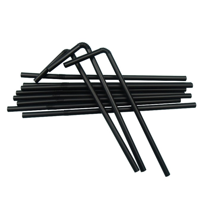 Black flexional straws
