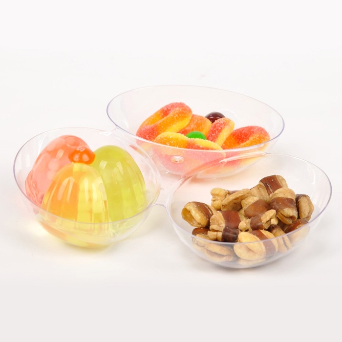 Three compartments snacks plate  from DisposablesInc.com The best import service in China. Import your disposable items and products from us.